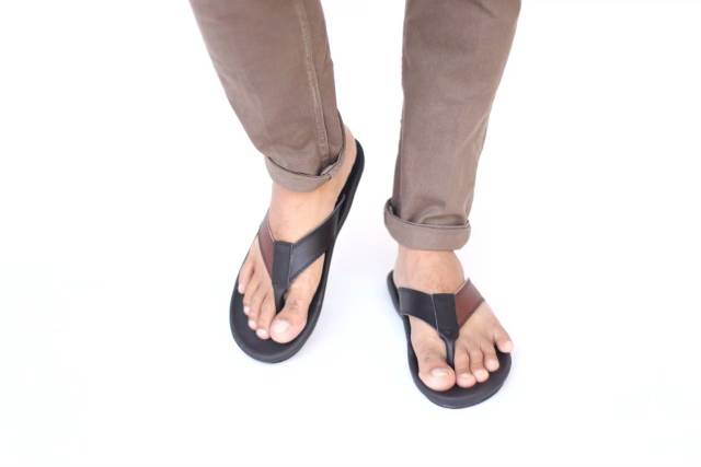 SANDAL KULIT PRIA CEVANY JAVIT BLACK BROWN TAN KULIT SAPI ASLI ORIGINAL HANDMADE