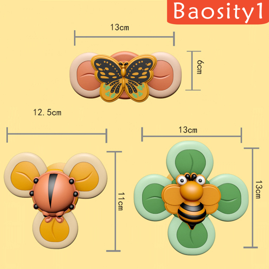 Baosity1 3pcs Mainan Mandi Bayi Anak Model Gasing Putar Dengan Suction Cup Shopee Indonesia