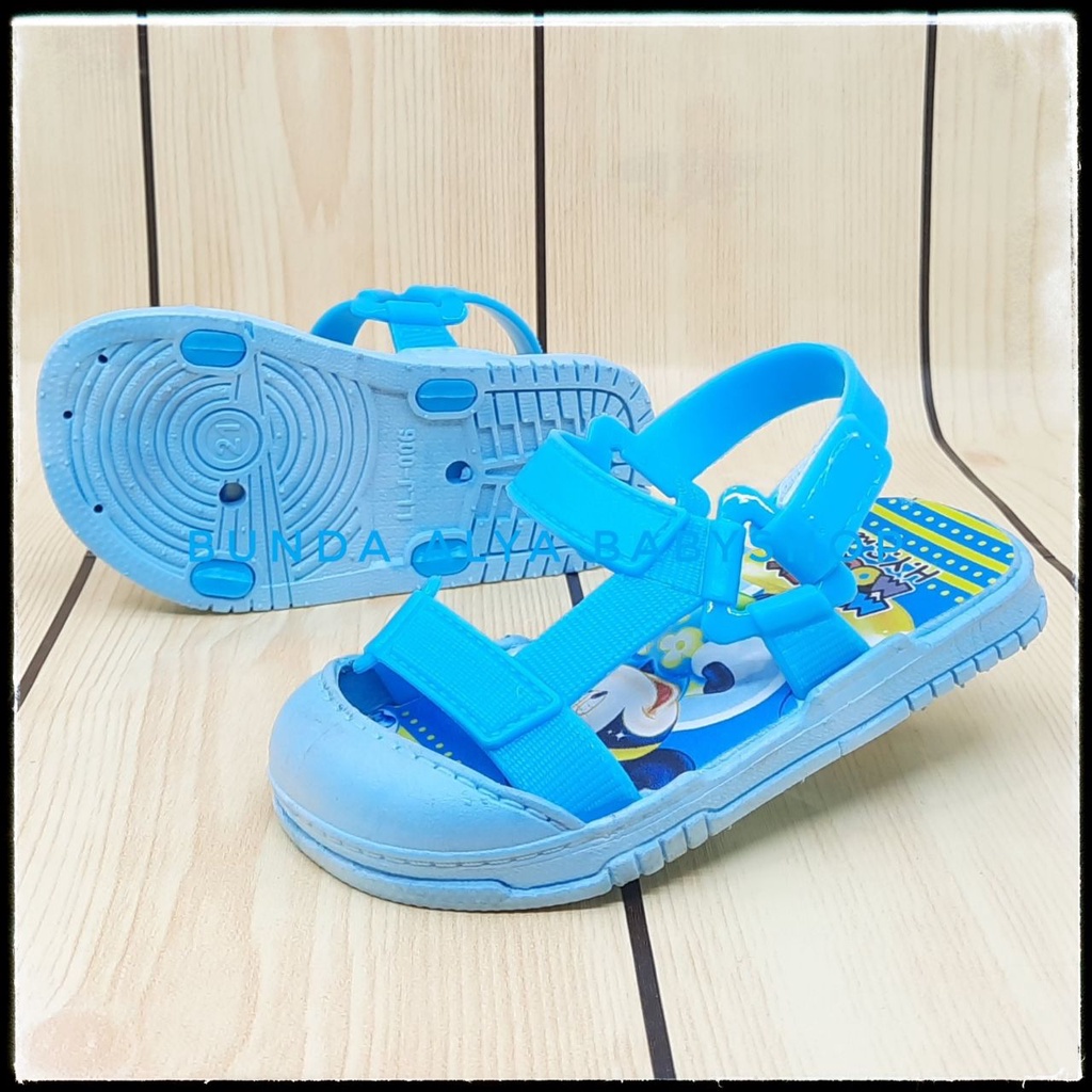 Sendal Anak Laki Laki Umur 9 Bulan 1 2 3 4 Tahun BIRU Anti Licin Motif Kartun Alas Karet Sepatu Sandal Anak Cowok Elastis Lucu Nyaman DIpakai