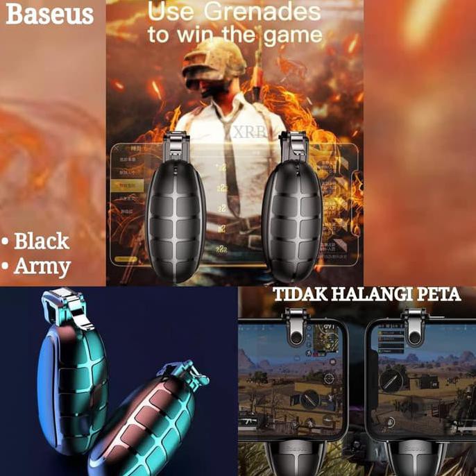 Granat Gamepad Baseus Pubg L1R1 Game Ios Android Joystick Joypad L1 R1 Ready Stock