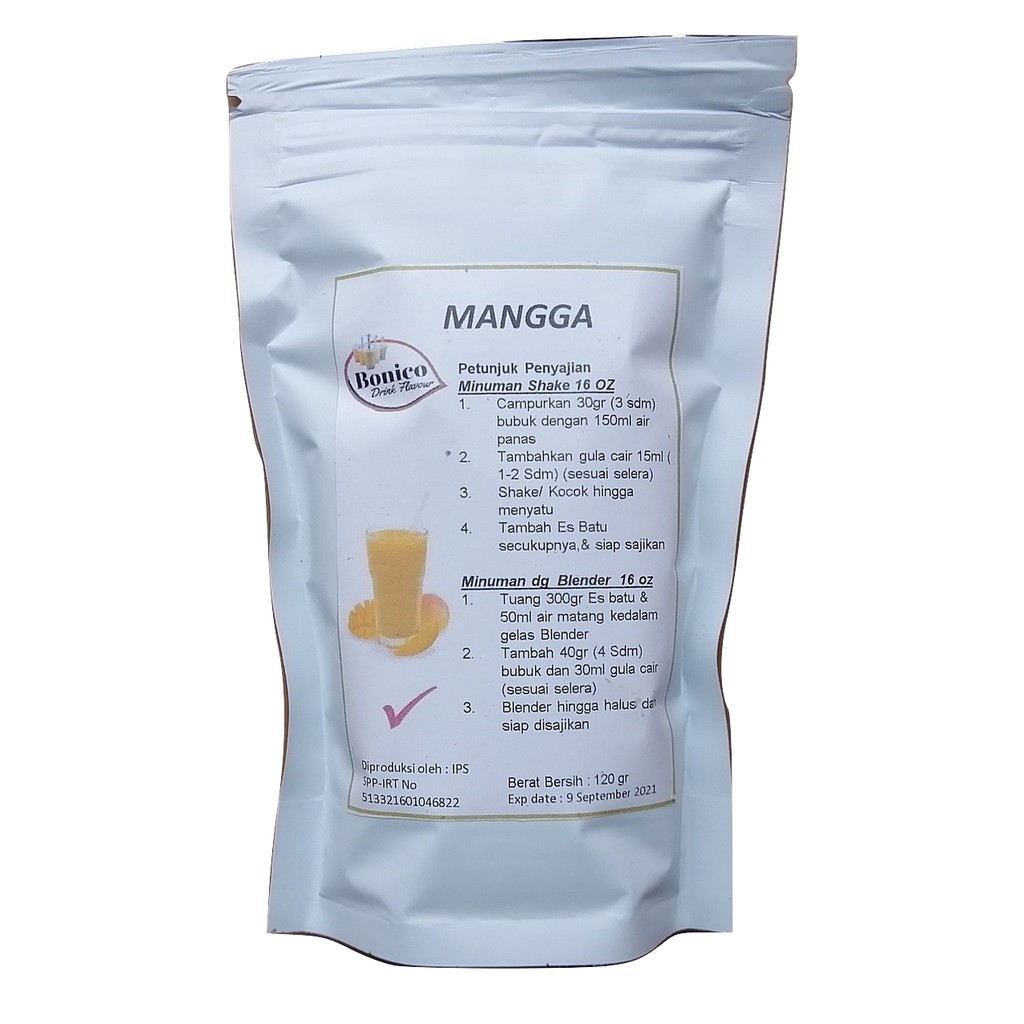 

BONICO MANGGA Powder Minuman Bubuk 120gr Ice Blend Milk Shake MANGO MANGGO pelem