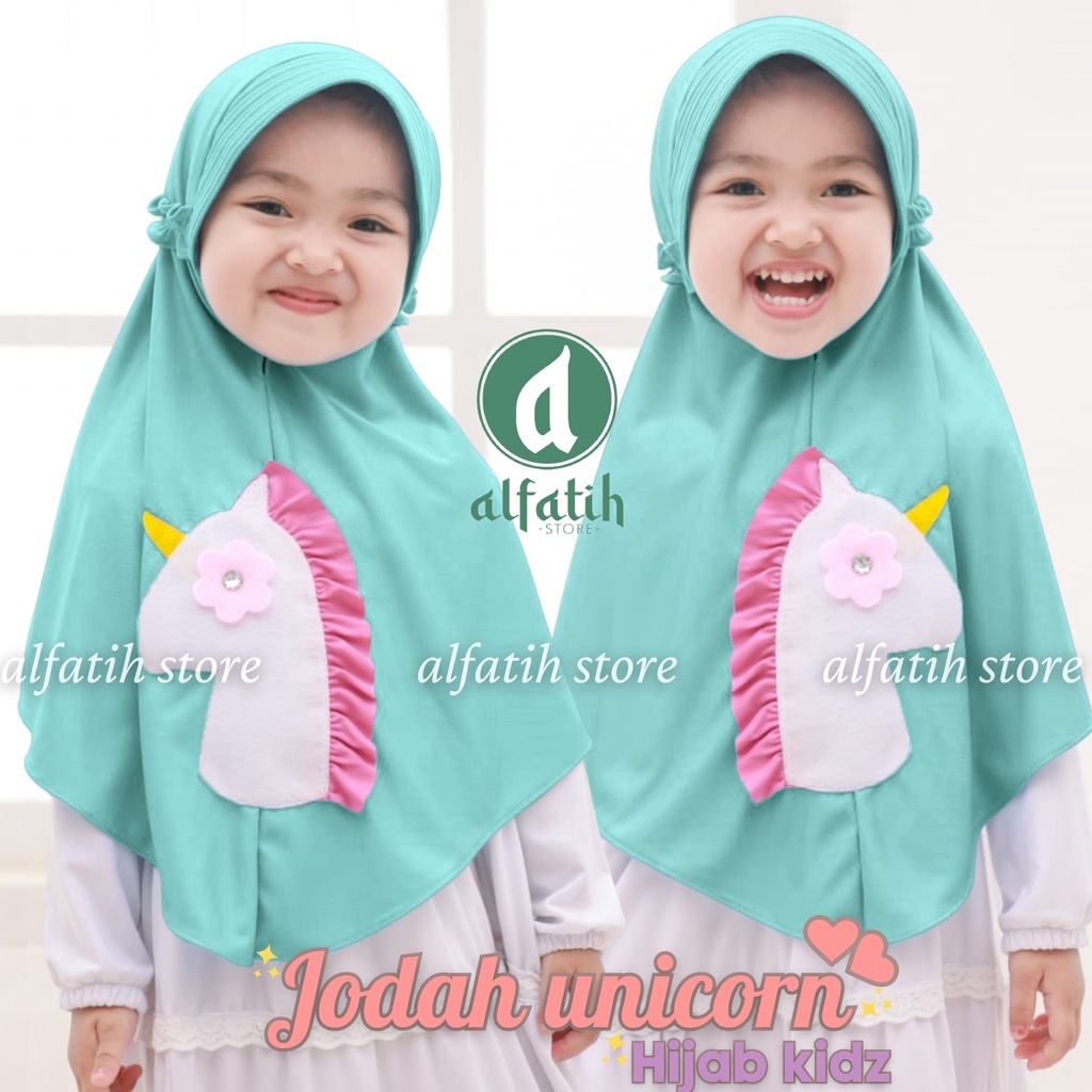 JILBAB ANAK TK - SD JODAH UNIQORN / UNIQORN KUDA PONI / JILBAB ANAK USIA 4-7 TAHUN / PAKAIAN MUSLIMANAK PEREMPUAN / KERUDUNG ANAK TK / HIJAB ANAK TK-SD KHIMAR ANAK