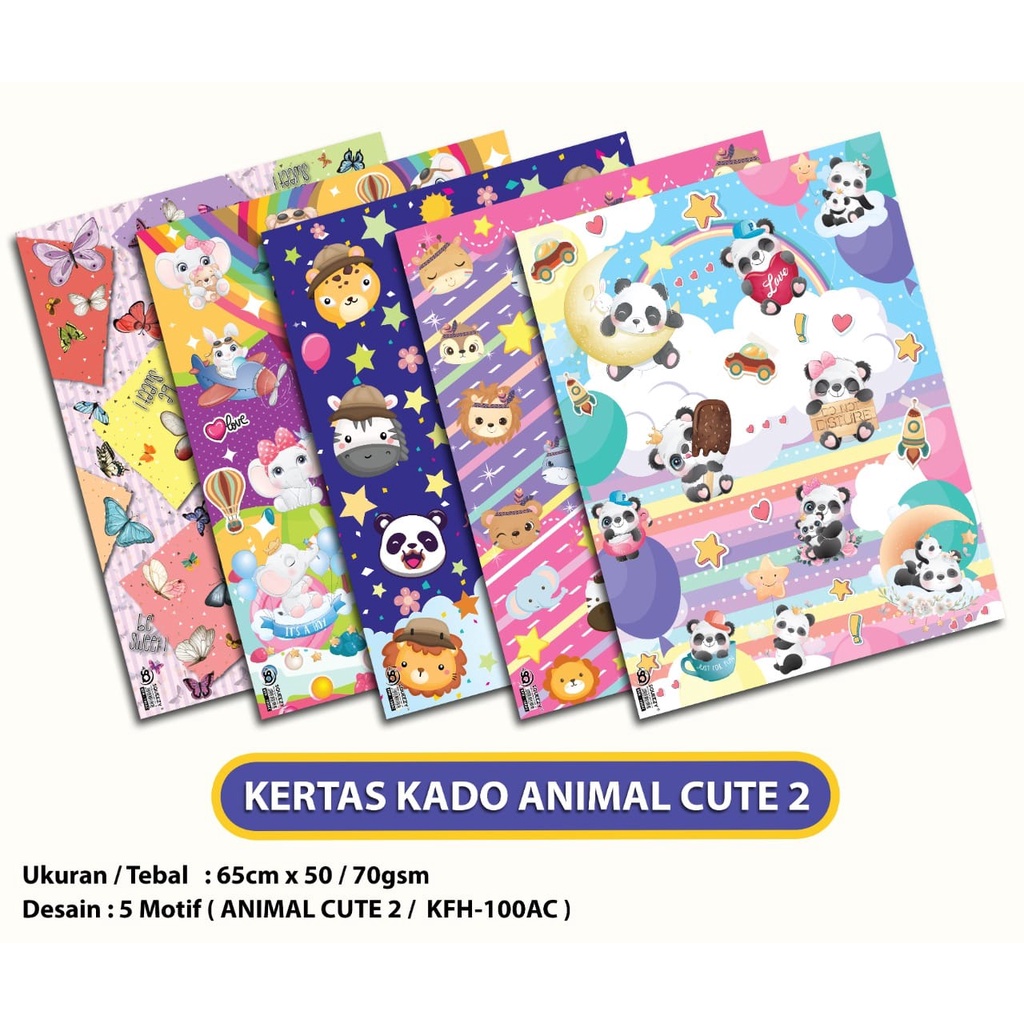 

Kertas Kado HVS 70 Animal Cute 2 Series