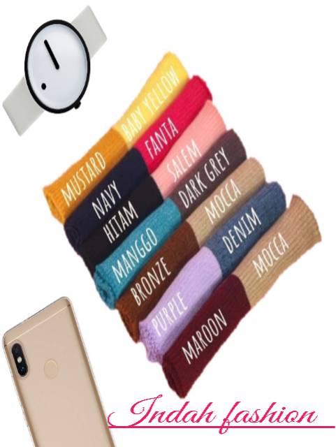 Bandana rajut motif salur 2 in 1 dua warna
