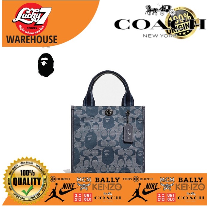 Tas Coach x Bape Tote 22 In Signature Chambray Edition Bape Original / Tas Coach / Sling Bag Coach / Coach / Tote Bag Coach / Coach Original / Waist Bag Coach