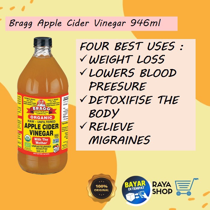 

Bragg Apple Cider Vinegar 946ml / Cuka Apel Bragg