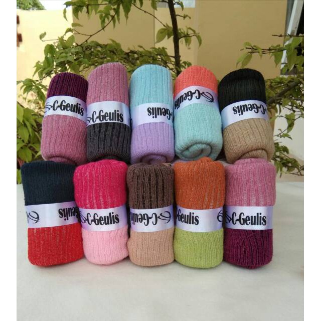 Bandana Two Tone C-Geulis, Bandana anti pusing Free Kaos Kaki  Muslim