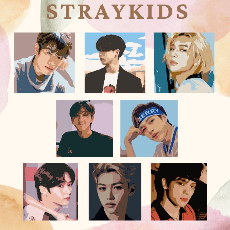 

Paint By Number [STRAY KIDS] | Painting Kit Kanvas | Kit lukis + freebies