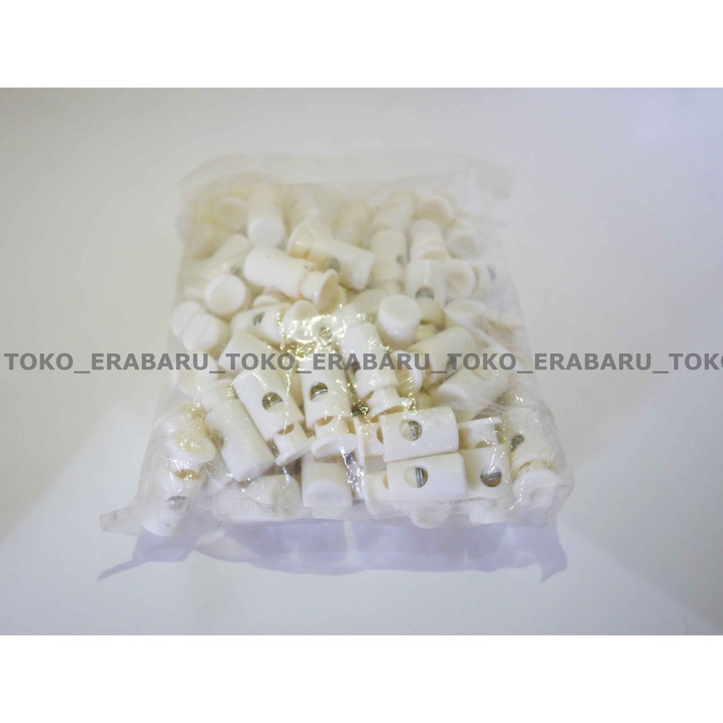 Stopper ujung tali bulat putih