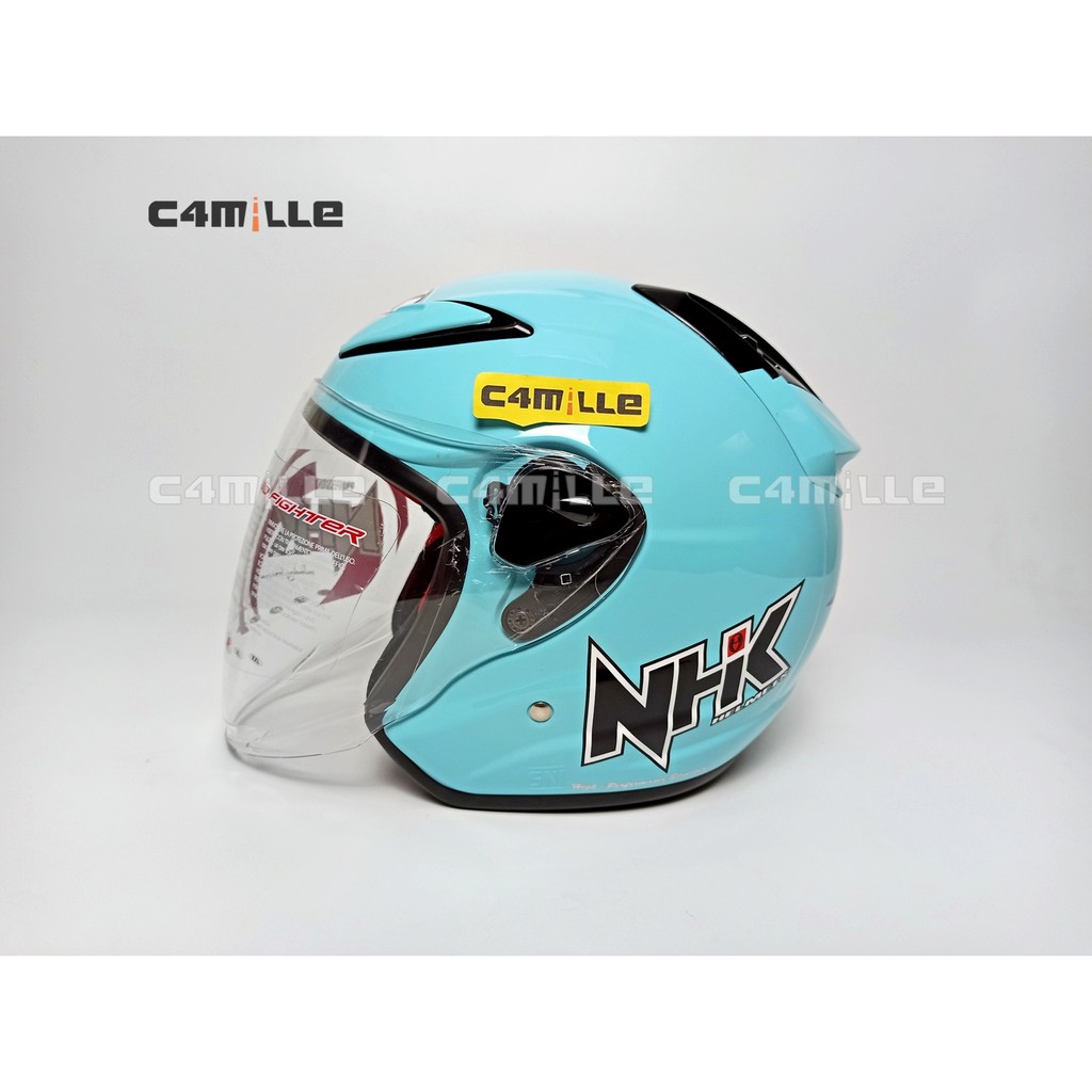  HELM  NHK R6 SOLID TOSCA  BLUE HALF FACE BIRU  Shopee Indonesia