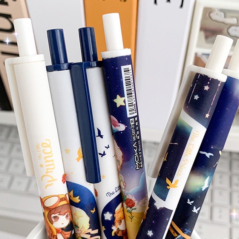 The Little Prince 1 PCS Pen Gel Retractable Black Ink Fancy Cute Rabbit Pretty Korean Style Japanese Kawaii Cartoon For Student - Pulpen Mekanik Tinta Hitam Lucu Unik Imut Karakter Kartun Cantik Gaya Korea Jepang Minimalis Lovely Untuk Pelajar Aesthetic-2