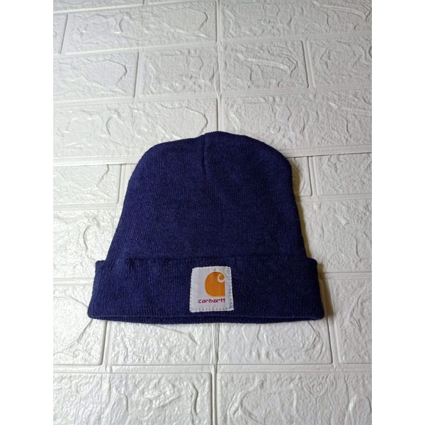 BEANIE HAT CARHARTT NAVY KUPLUK TOPI CARHARTT SECOND LIKE NEW