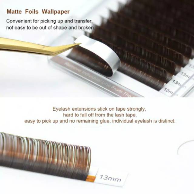 NAGARAKU MATTE BROWN COLOUR super lembut halus eyelash extension bulumata coklat