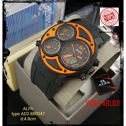 Jam Tangan Pria ALFA tripletime AD2-880047 Original