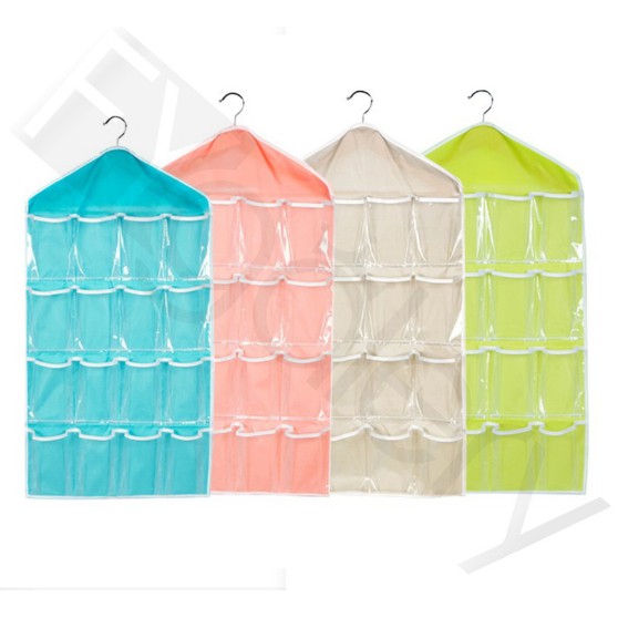 POUCH HANGING ORGANIZER 16 SEKAT KOREAN SET TEMPAT CELANA DALAM GANTUNG | FADHILAH SHOP BJB