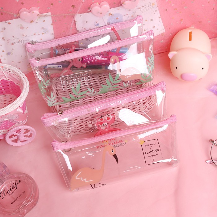 

[LBS] Transparent Pencil Case Pink Panther Flamingo / Tempat Pensil