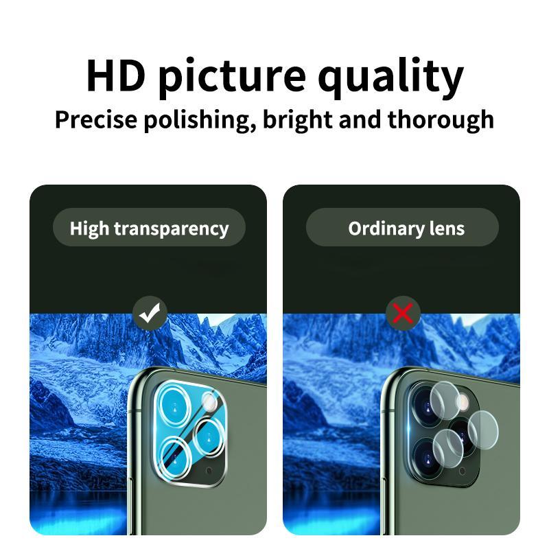 1pcs 99D Full Cover Camera Lens Film For iPhone 12 Pro Max Mini iPhone 11 Pro Max Camera Lens Film Tempered Glass For iPhone 6 7 8 plus x xs xs max xr Protector Film Tempered Glass