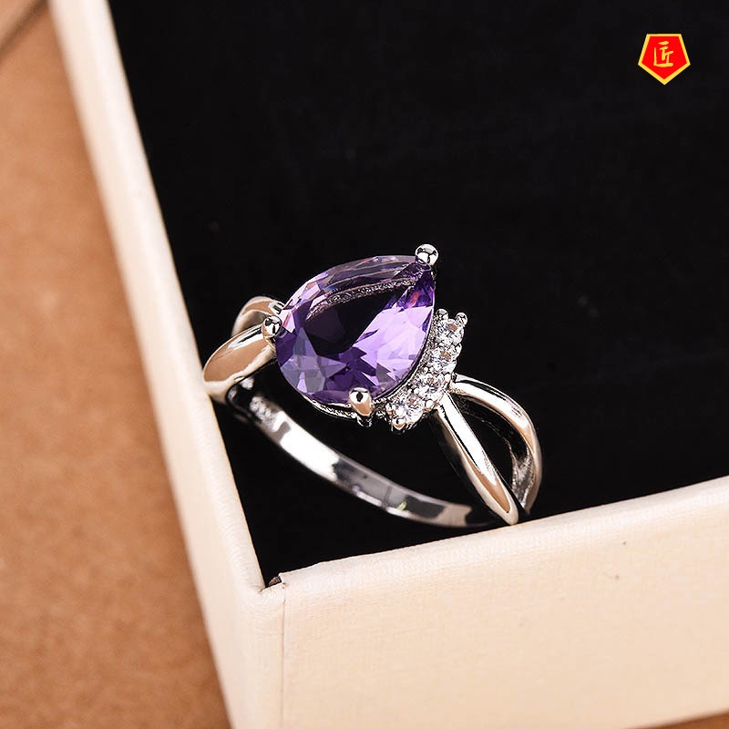 [Ready Stock]Creative Simple Multicolor Gem Ring