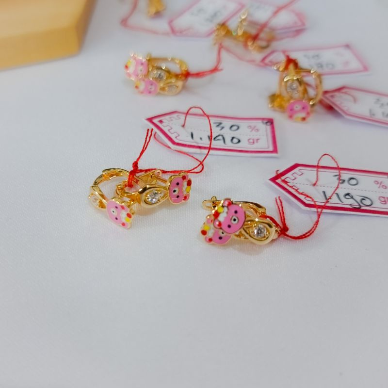 Anting klip anak karakter emas 300%