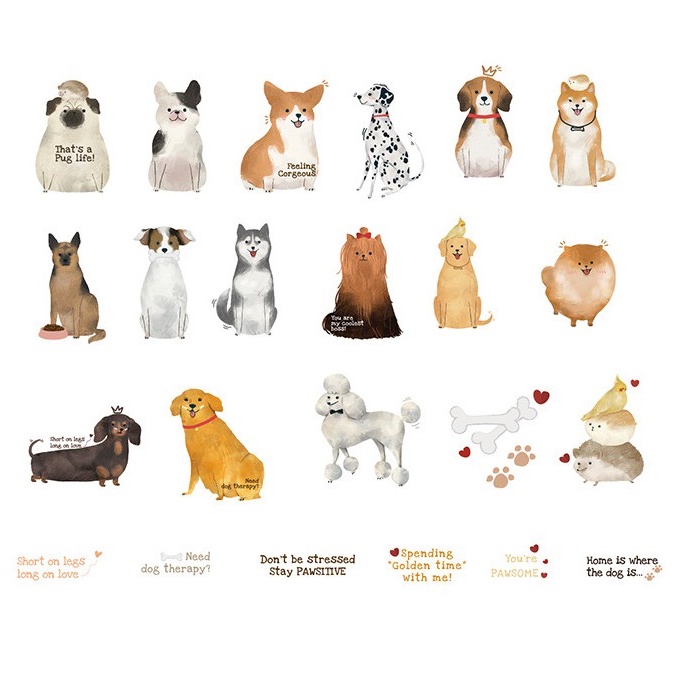 International Dog Day Flake Stickers Set - Cute Puppy Sticker Puppy Lover Dog Lover