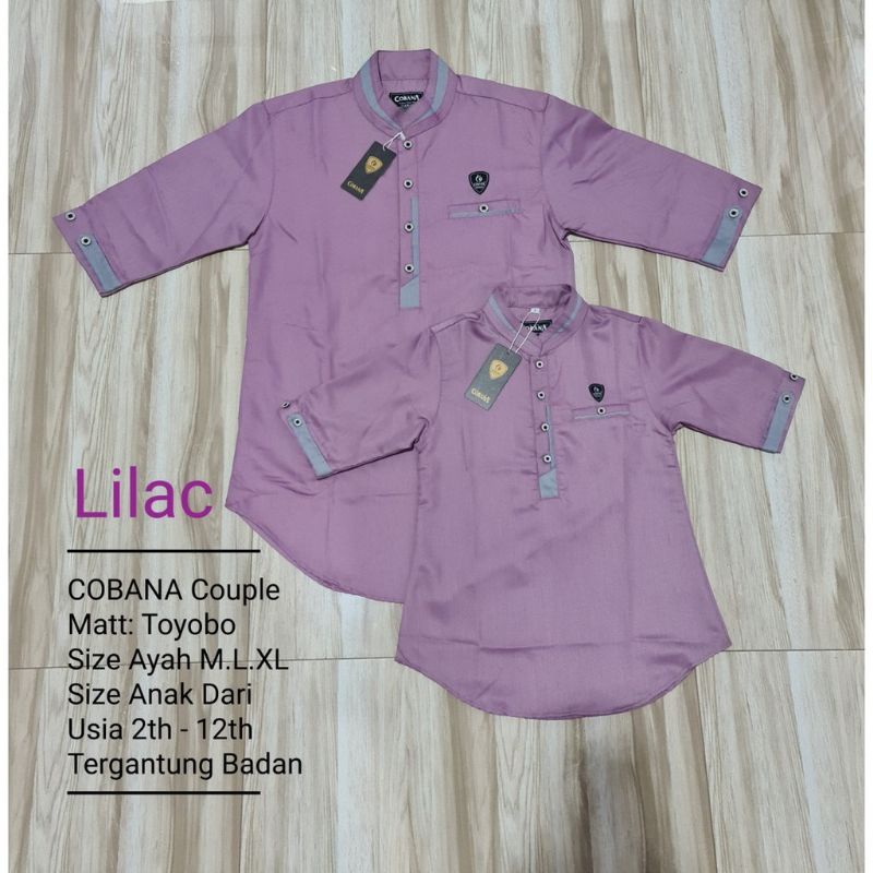 Kurta couple ayah dan anak/kurta lilac/kurta couple cobana