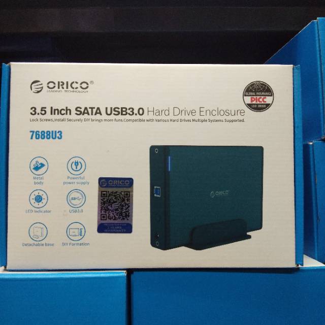 Orico 7688U3 Enclosure Harddisk 3,5inch USB3.0 Casing Harddisk PC