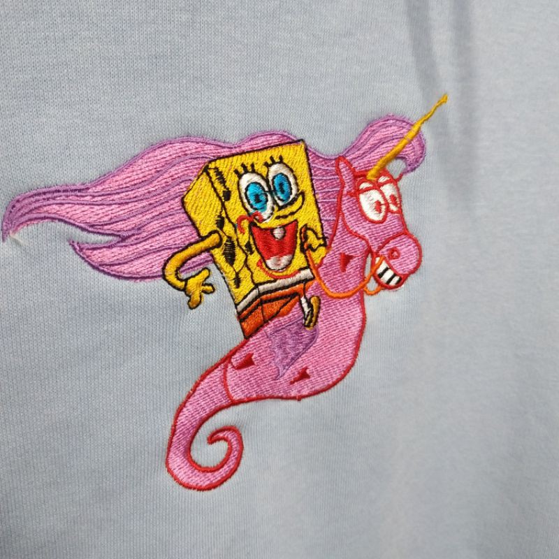 Hnm Hoodie Spongebob Unicorn Mystery Blue H&amp;M Wanita Cewek Pria Free Paper Bag