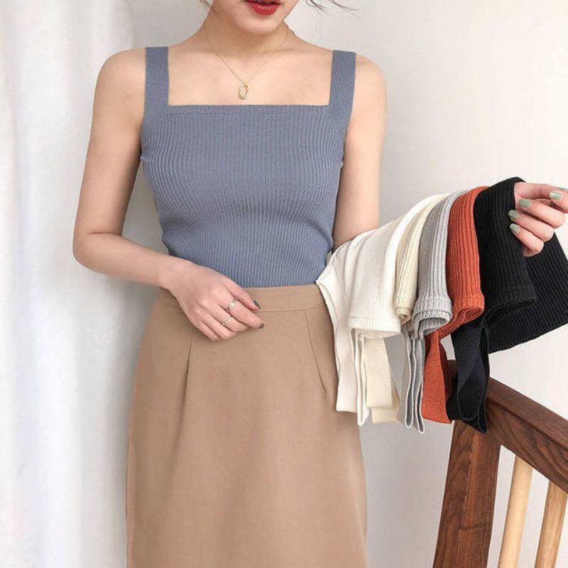 Tank top Rajut Wanita Murah/Singlet rajut oversize/Korean Knit Tank Top