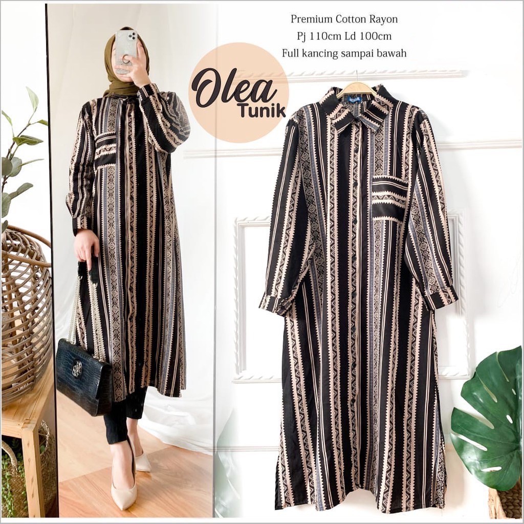 || TUNIK RAYON MOTIF_OLEA TUNIK ETNIK_ USSY LONG TUNIK RAYON VISCOSE MOTIF KANCING BUSUI
