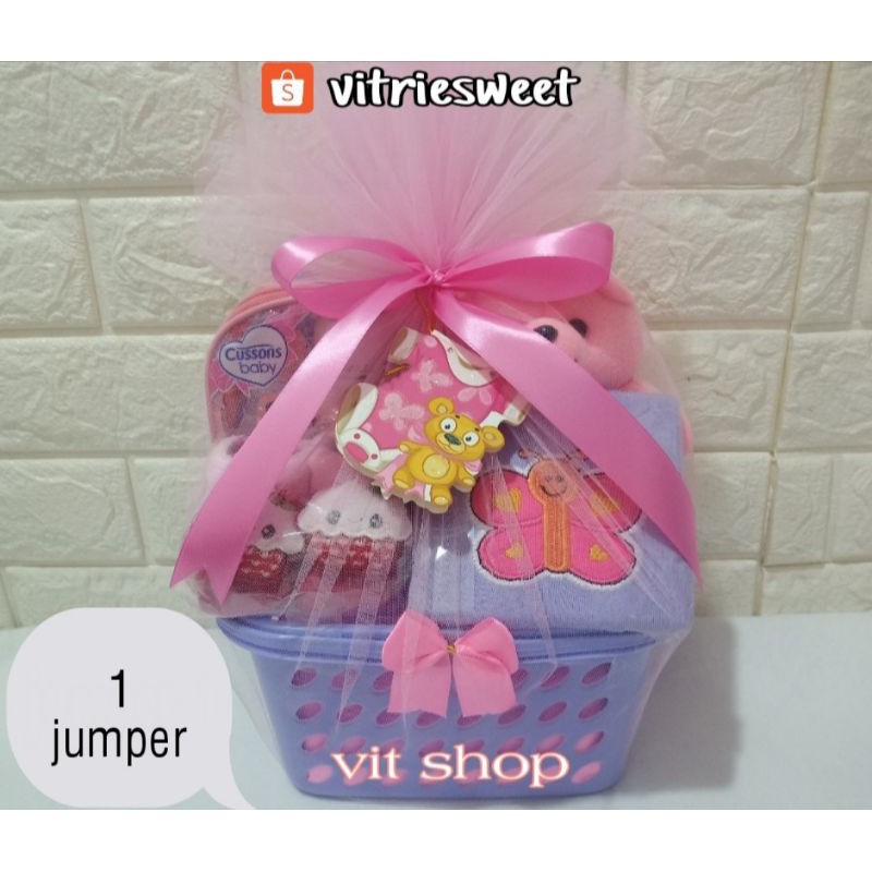 Paket Parcel Bayi / Baby Gift Baby Girl Baby Boy Bungkus Tile / Hadiah / Kado Bayi / Parsel Cantik-2