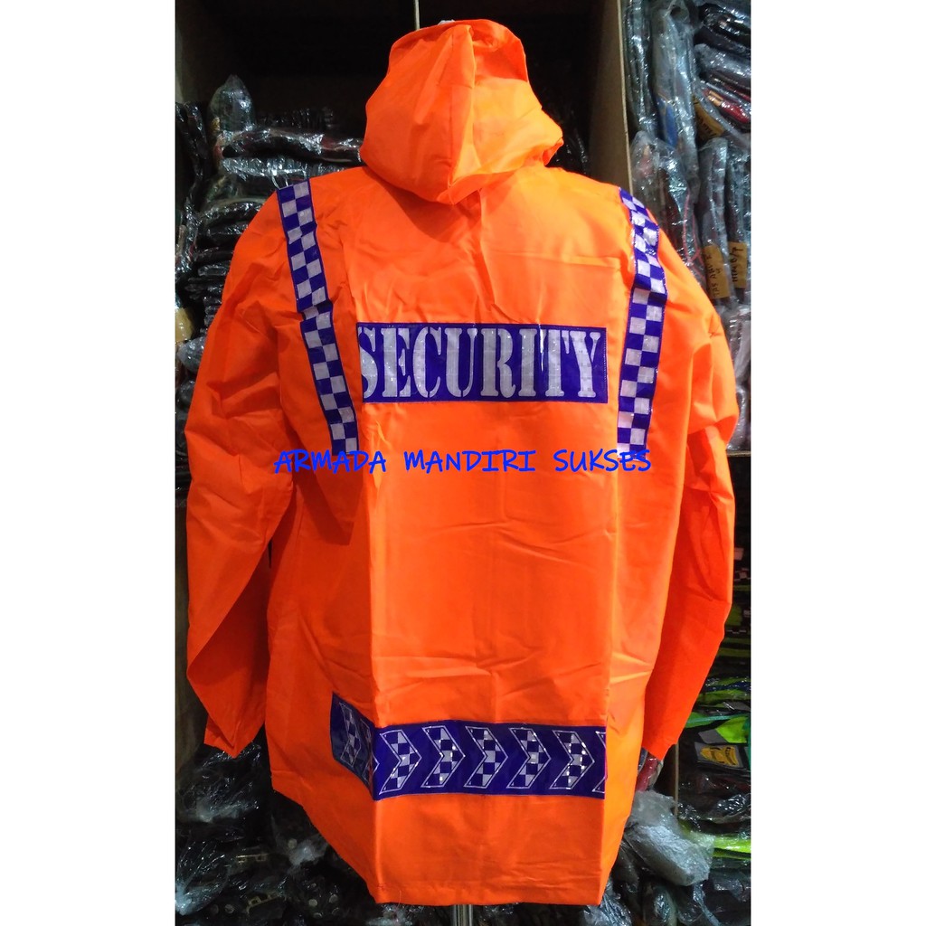 Jas Hujan Satpam Setelan - Mantel Satpam - Raincoat Satpam