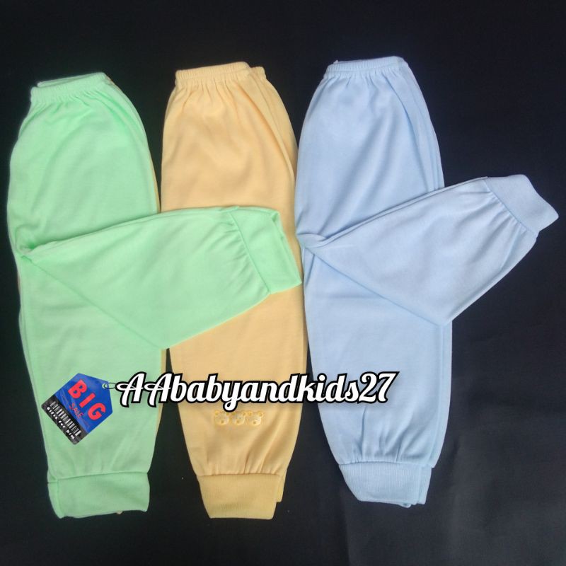 Dolphin 3PC Celana Panjang Bayi Polos Bahan Lembut Berkualitas Ukuran M L XL