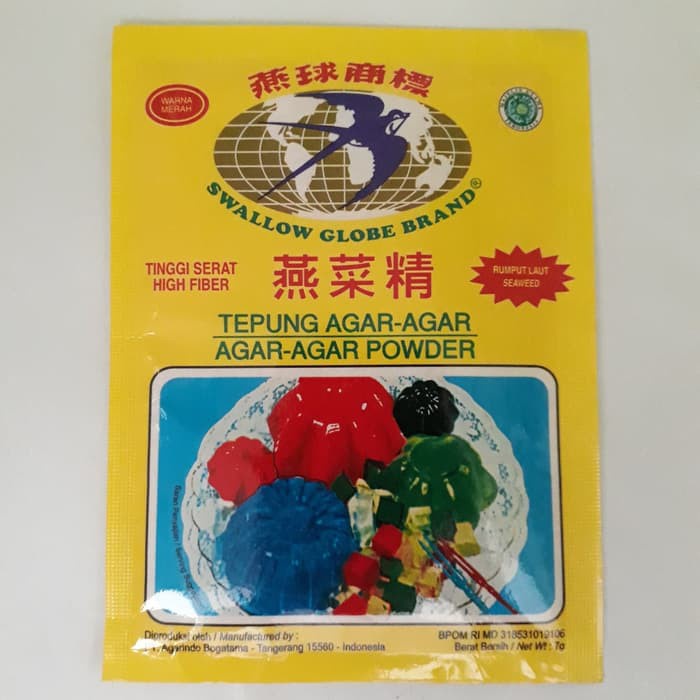 

Swallow Globe Merah 7gr Tepung Agar-Agar Brand Powder