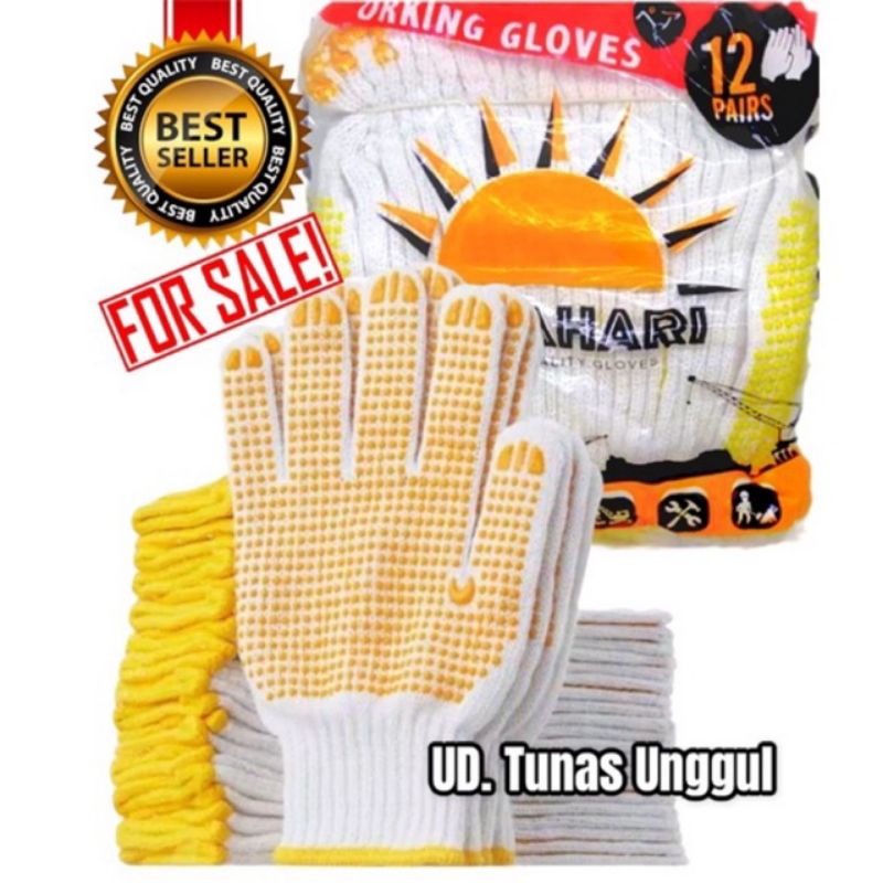 sarung tangan bintik kuning/bintik hitam