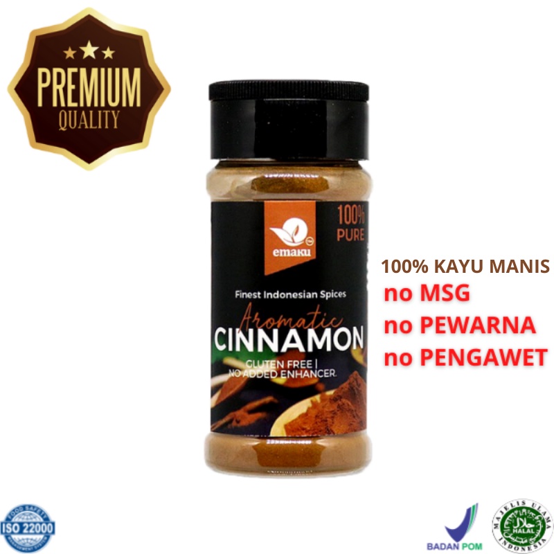 

Cinnamon Powder / Kayu Manis Bubuk / Bumbu Dapur / Bumbu Dapur Premium / rempah-rempah 60g - Emaku