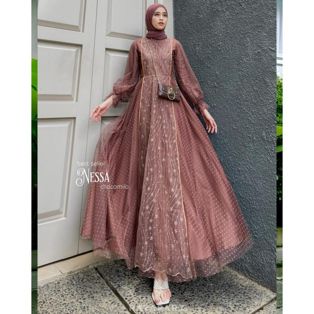 Nessa series Dress Gamis tille baju kondangan terbaru mewah kekinian gaun pesta remaja terbaru