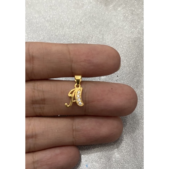 Liontin emas asli kadar 700 huruf a