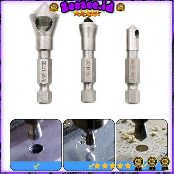 Mata Bor Drill Bit Countersink HSS Set 3 pcs Bor Kayu Alumunium