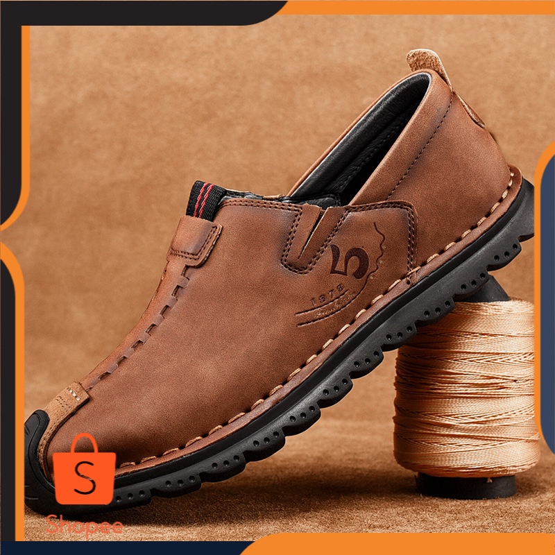 2020   Kasual Kulit Sepatu Pria Ukuran Besar Retro Sepatu Pria Outdoor  Bisnis  Kasual sepatu