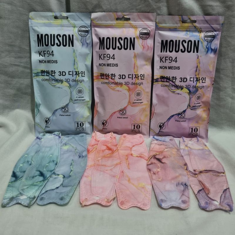 KF 94 MOUSON WARNA 4PLY TERBARU MASKER KF 94 KOREA (TALI SENADA) KF94 MOUSON