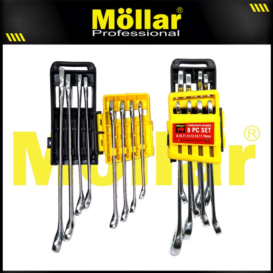 BISON KUNCI RING PAS SET COMBINATION WRENCH SET 8PCS 8-19mm