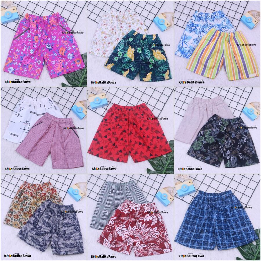 Celana Hawai uk 1-2 Tahun / Bahan Katun Celana Pendek Anak Pants Main Polos Murah Adem