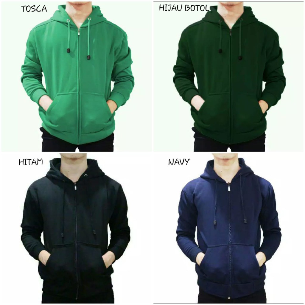 JAKET HOODIE UNISEX ( PRIA/WANITA ) ZIPER COKLAT