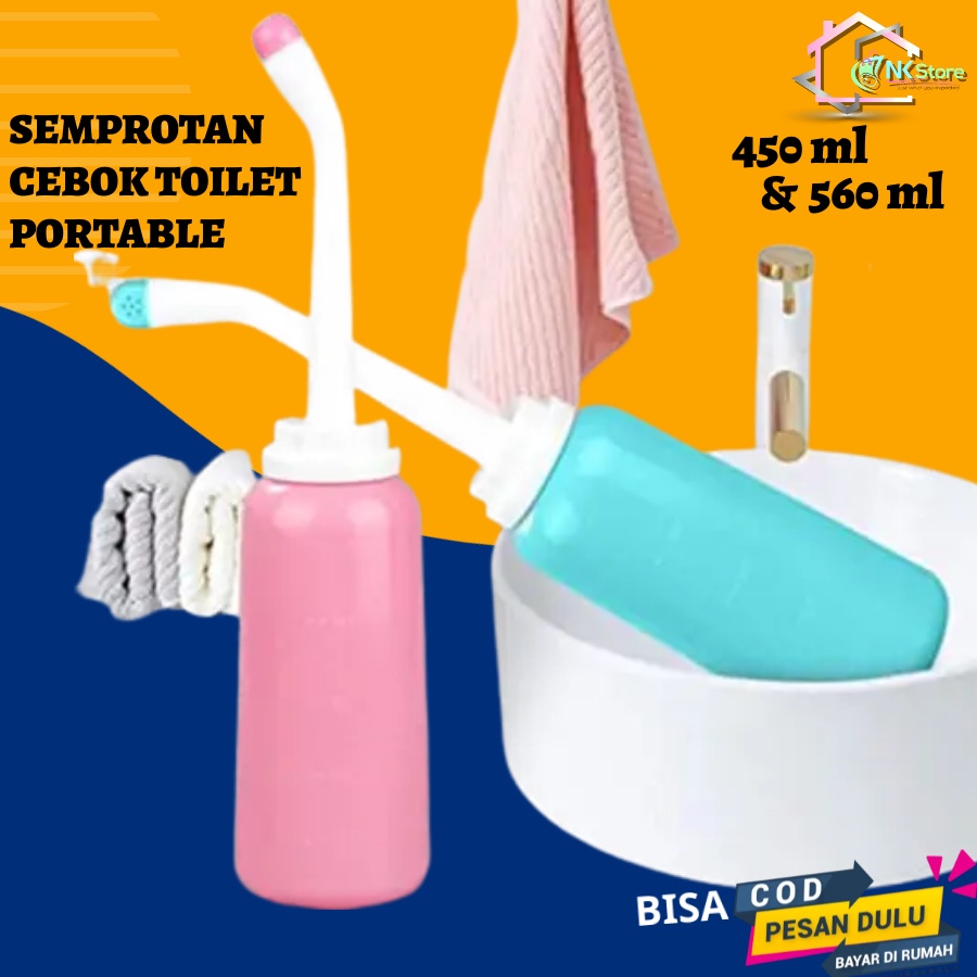 Bidet Portable Travel Semprotan Cebok Toilet Pencet Travel Sprayer Botol untuk Bilas Kencing Wanita 450ml Dan 560ml