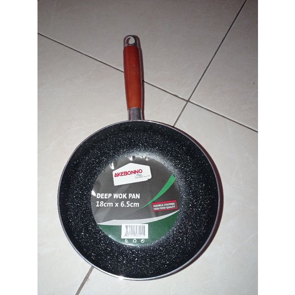 wok pan 18cm * 6.5 cm marble akebono