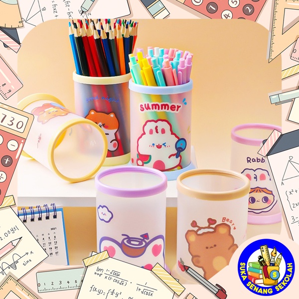 

Tempat Alat Tulis Tabung / Desk Organizer Motif Cute Karakter AT0081