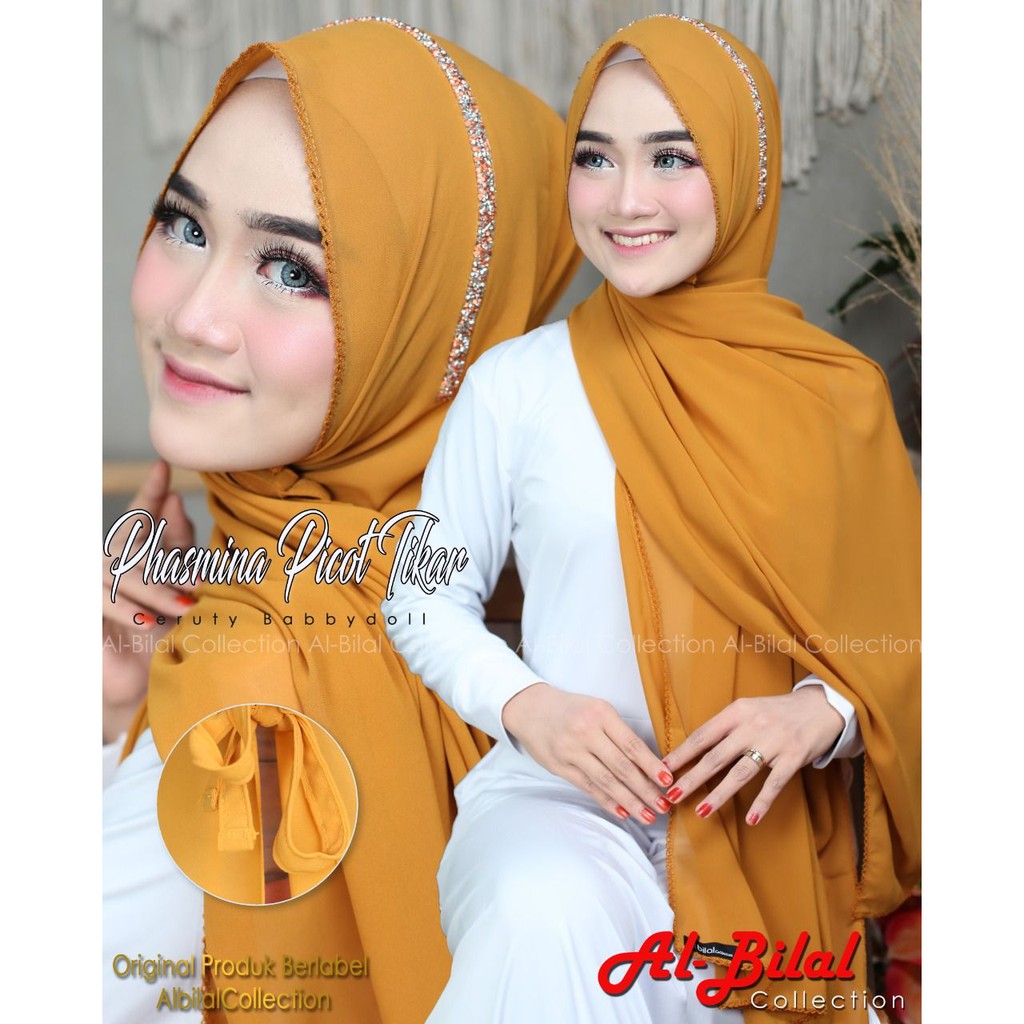 Pasmina Picot Pashmina Crochet Ceruty Babydoll Phasmina Tali Pesta