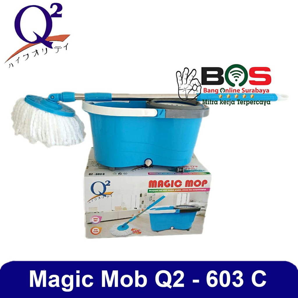 Spin Mop Q2 Magic Mop Q2 Alat Pel Q2-603C Q2 603C Q2603C Alat Pel Putar