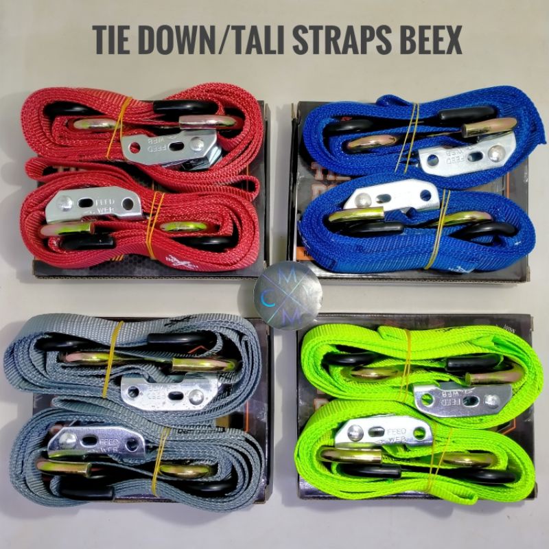 TALI TIE DOWN STRAP PENGIKAT MOTOR TRAIL / BARANG / ratchet tie down BEEX ORIGINAL