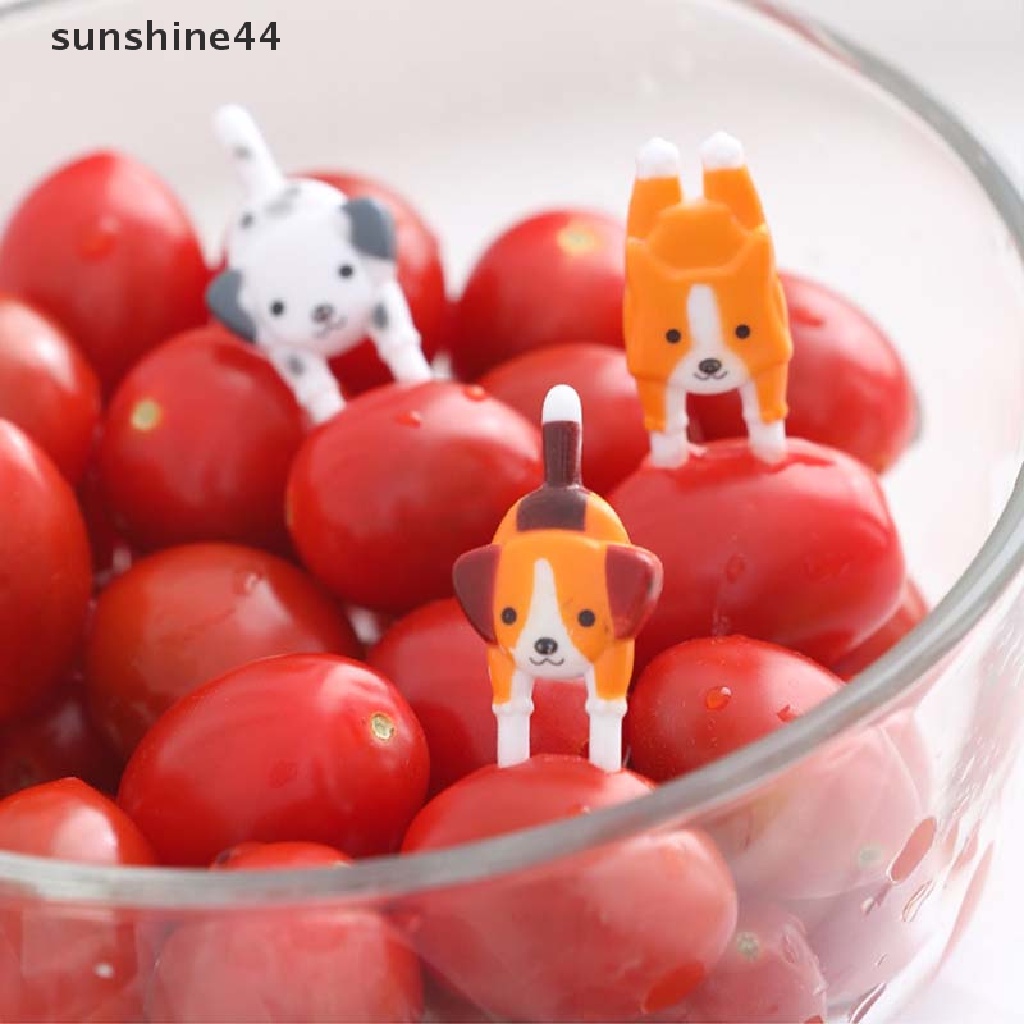 Sunshine 7Pcs / set Garpu Buah / Snack Mini Bentuk Kartun Hewan Lucu Untuk Anak